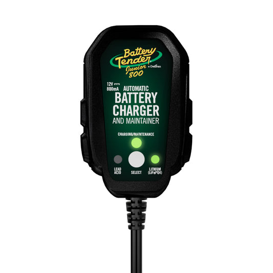 Battery Tender 12V, 800mA Lead Acid/Lithium Selectable Battery Charger [022-0199-DL-WH]