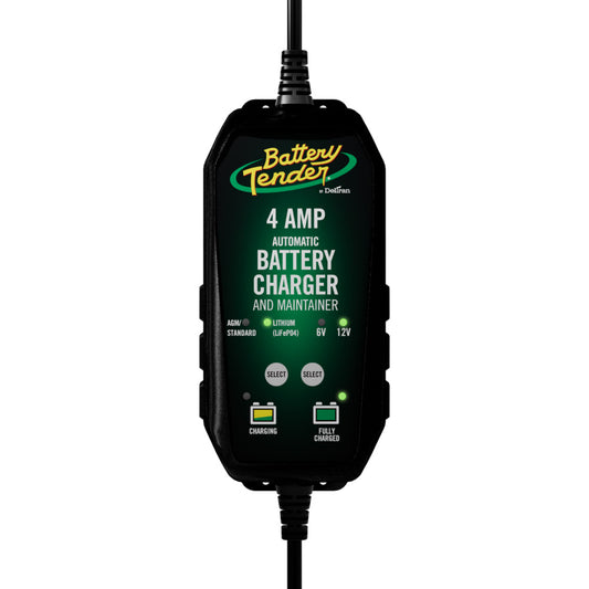 Battery Tender 6V/12V, 4A Lead Acid  Lithium Selectable Battery Charger [022-0209-BT-WH]